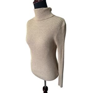 Comfy beige turtleneck sweater